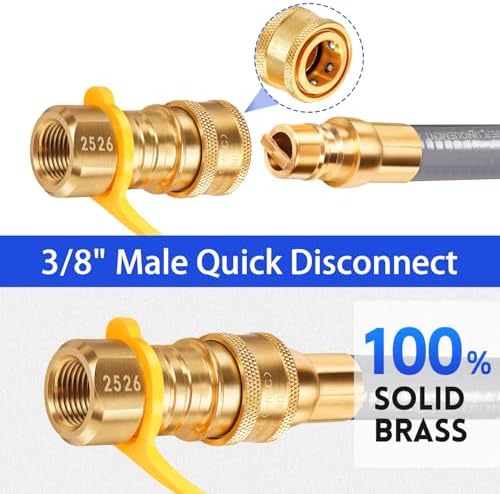 8FT 3/8" ID Natural Gas Hose Gas Grill Hose with Quick Connect - Image 4