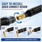 Adjustable Twist Brass Heavy Duty Hose Nozzle Solid Metal Garden Water Spray Patterns Nozzle Sprinkler High Pressure Jet Sweeper Power Washer Attachment for Car Washing Plants Alloy Sprayer(1 PC) - Image 5