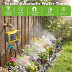 172FT Drip Irrigation System Kit with 2 Zone Water Timer for Garden - Image 2