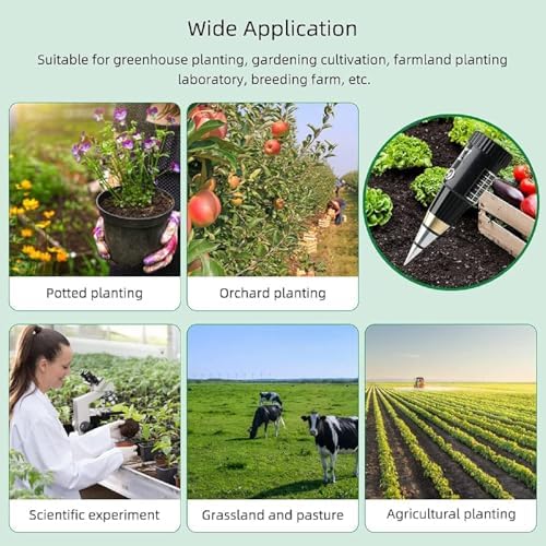 Soil PH Meter, Soil Moisture Sensor Meter Tester Kit Tools, Durable Soil Meter, with 295Mm Long Electrode Probe, Soil Probe Sensor, for Indoor & Outdoor Gardens Plants - Image 6