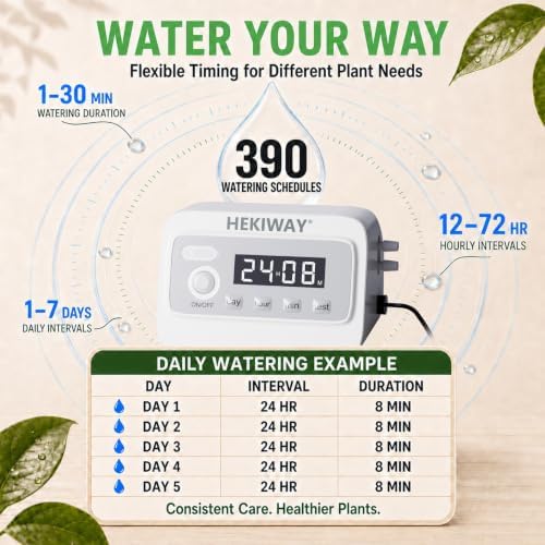 Automatic Indoor Plant Waterer, 49FT Drip Irrigation Kit for 15 Pots - Image 2