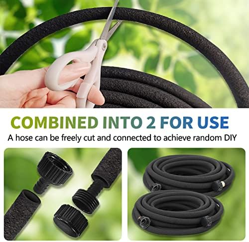 Soaker Hose 25 ft 3-Pack for Garden Beds with Kit, 1/2’’ Soaker Hose 75 ft Heavy Duty, 70% Water Saving Drip Hose Irrigation for Lawn, Landscaping, Garden (Black, 25 FEET x 3PACK) - Image 4