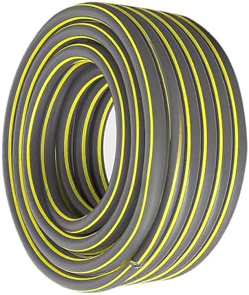 Rubber Garden Hose Heavy Duty Drinking Water Safe Flexible Outdoor Hose for Yard Lawn Washing and Irrigation Gray-4-points 30m by Unknown