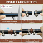 LECTO Universal 5/8", 1/2", .700" Drip Line Repair & Extension Kit – 6 Pack Plastic Couplers with 12 Stainless Steel Hose Clamps - Image 3