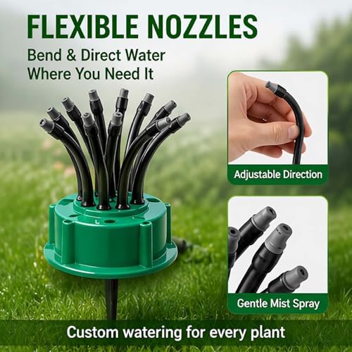 360° Coverage Precision Garden Irrigation Sprinkler, Multi-Directional Lawn Sprinkler for Large Area, Adjustable Spray Patterns, Above Ground Yard Watering System (3PC) - Image 4