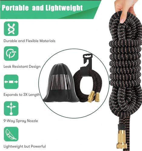 50FT Expandable Garden Hose,Lightweight&Flexible,Anti-burst Fabric - Image 2
