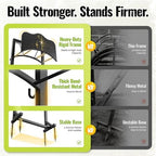 Garden Hose Holder & Water Hose Reel, Heavy Duty Freestanding Rack with 4 Spikes - Image 5
