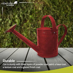 Headwind Cortland 1 Gallon Metal Watering Can with Brass Rose Spout, Vintage Galvanized Watering Can for Garden, Indoor & Outdoor Plants, Copper Accent Steel – Cayenne Red - Image 3