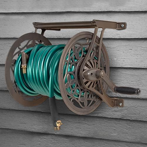AMES 2398110 NeverLeak Decorative Wall Mount Hose Reel, Brown - Image 6