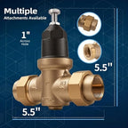 Upgraded 1" Brass Pressure Reducing Valve，Water Pressure Regulator for home with Double Union FNPT Connection - Stainless Steel Strainer Screen (1 inch) - Image 4