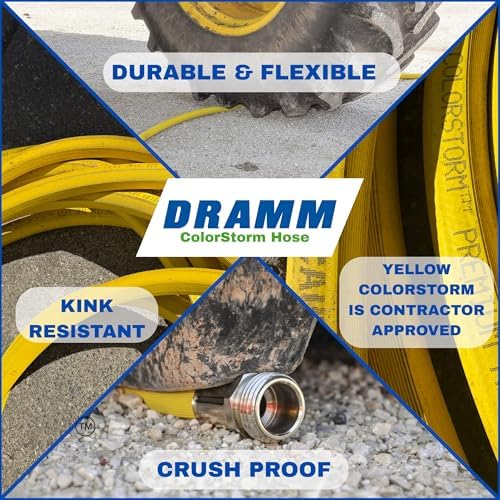 Dramm ColorStorm Premium Rubber Garden Hose – 50 ft Heavy Duty 5/8" Water Hose – Kink Resistant, Crush-Proof Nickel-Plated Couplings – Made in USA - Blue - Image 3