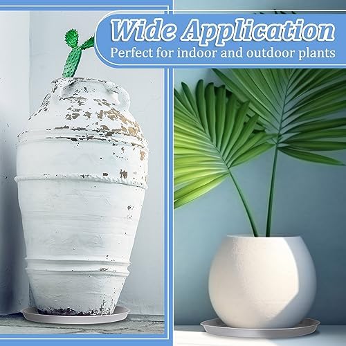 Eccliy 6 Pack Plastic Plant Saucer, Round, 20 Inch, White - Image 7