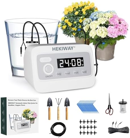 82FT Automatic Plant Watering System–HEKIWAY 390 Adjustable Watering Modes, Supports 30 Pots | Indoor Garden System & Vacation Plant Watering Devices, Auto Watering for Plants Outdoor by HEKIWAY