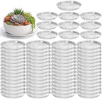 70 Packs 10" Clear Plant Saucers for Indoor Outdoor Use Heavy Duty Plastic Plant Trays for Planter Flower Pot Drip Trays to Catch Water, Bulk 4 to 20 Inch, Round Transparent by Planterhoma