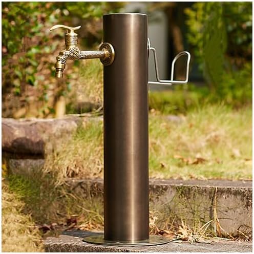 Outdoor Faucet Water Column, Floor Freestanding Garden Watering Fountain Hydrant Landscape Decor Taps, Freeze Proof Outdoor Water Spigot Irrigation Post, Water Hose Holders Water Dispenser, 20.5×50cm by Unknown
