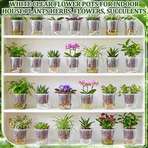 Self Watering Plant Pots, 4.3'', Transparent, 18 Pcs - Image 6
