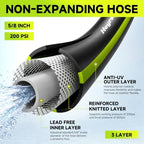 Garden Hose 50ft, Non-Expandable Heavy Duty Water Hose with 10 Function Sprayer, Flexible, Leakproof, Kink Resistant & Hybrid Hose for Yard, Outdoor, 600 PSI - Image 4