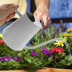 Retro Stainless Steel Watering Can 1000ml Long Spout White - Image 6