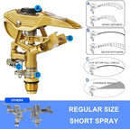 Hourleey 2 Pack Impact Sprinkler on Tripod, Rotating Water Sprinklers for Yard Lawn and Garden, Heavy Duty 360 Degree Irrigation Sprinkler with Zinc Head and 3/4" Connector for Outdoor - Image 3