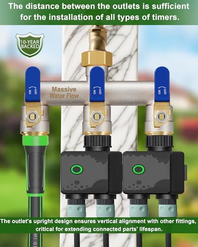 3 Way Hose Splitter Heavy Duty, Full Flow Brass Garden Hose Splitter - Image 6