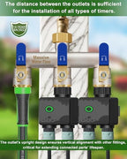 3 Way Hose Splitter Heavy Duty, Full Flow Brass Garden Hose Splitter - Image 6