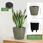 Dexceder 11x10 Self Watering Planter (Black Gold Crackle) - Image 3