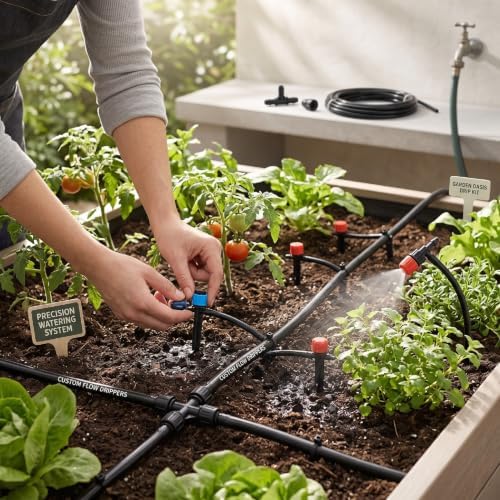Drip Irrigation System Quick Connect 2 Hoses Garden Watering Kit for Plants Lawn Patio - Image 7