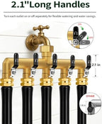 5-Way Garden Hose Splitter, Heavy-Duty Brass, 3/4" GHT, Black - Image 7