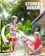 Breeze Touch Garden Hose Holder Freestanding with Basket, Heavy Duty Outdoor Hose Stand, Metal Rack for Yard, Durable Water Hose Storage for outside, Compact Organizer for Garden Use - Image 5