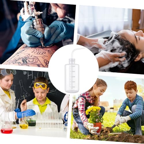 Zubebe 18 Pcs 250ml/500ml Tattoo Wash Squeeze Bottle Bulk Plastic Squirt Lash Water Bottle with Narrow Mouth Scale Labels for Lab Wash Cleaning Water Tools, Plant Irrigation (Clear,500ml) - Image 5
