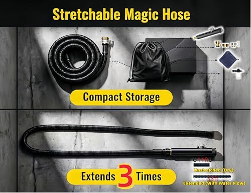 High Pressure Magic Water Gun Set, 3X Expandable Hose, Multi-mode Alloy Spray Nozzle, Lightweight Handheld Washer for Car Garden Patio Cleaning (1, 44 ft) - Image 5