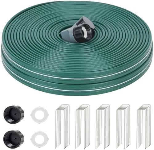 Sprinkler Soaker Hose 75ft for Garden Lawn, Watering Pipe with Holes, High-Efficiency Water-Saving Garden Irrigation System, Drip Hose Sprinkler by DXront