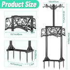 Garden Hose Holder for Outside,Water Hose Holders with 2 Bird Statue Shepherds Hooks & 5 Spikes,Double-Sided Freestanding Hose Stand Heavy Duty Hose Storage Rack for Outdoor Yard Lawn Farm - Image 3