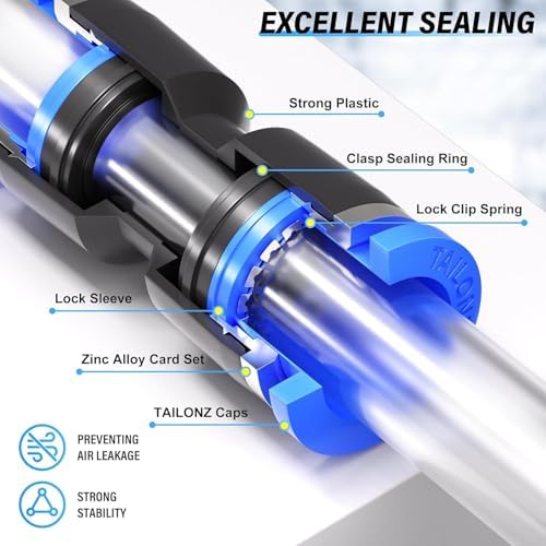 TAILONZ PNEUMATIC 200 pcs Straight Push Connectors Plastic Quick Release Connectors Air Line Fittings for 1/8 5/32 1/4 5/16 3/8 1/2 4MM 6MM 8MM 10MM 12MM Tube (2 Way) - Image 3