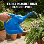 PMU 6Pcs 2-Quart Elephant Watering Can – Durable Plastic Garden Watering Can for Indoor & Outdoor Plants, Easy-Pour Spout, Large Water Pot, Blue - Image 7