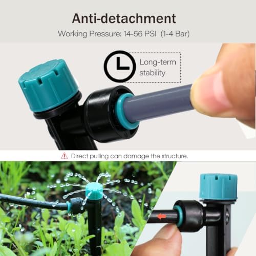 100PCS 13cm Steke 8-Hole adjustable Dropper Sprinkler for 1/4 inch Irrigation Tubing Quick Connect Drip Irrigation, OD-6mm Drip Emitters, Watering System Nozzle - Image 4