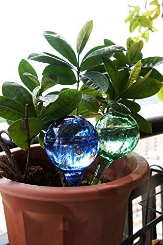 Plant Watering Globes Automatic Glass Watering Bulbs, Self Watering Spikes for Plants, Glass Ball Planter, Decorative Garden Watering Cans Glass drip Ball with 4 Tags, 4-Pack, 2.95 inch Diameter - Image 2