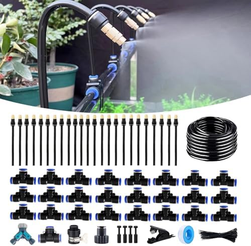 100FT Drip Irrigation System, Tool-Free Quick Connectors by WCBMIRRI