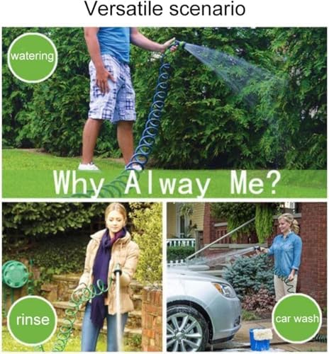 Expandable Garden Hose, Flexible Expanding Water Hose Leakproof No Kink Lightweight Spray Hoses, Collapsible Outdoor Watering Hose with Multiple Function Nozzle for Yard Lawn(49.2FT) - Image 4