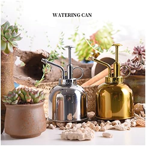Sprinkler Bottle Stainless Steel Watering Can,Upgrade Mini Plant Spray Mister 10oz300ml Watering Pot for Outdoor Indoor Gardening Plant Silver,Gold Color Sprinkling can(Silver) - Image 4