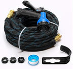 50ft Non-Expandable Garden Hose, Durable Fabric, Brass Connectors by Unknown