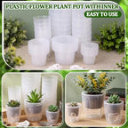Self Watering Plant Pots, 4.3''/5.1''/6.6'', Transparent, 24 Pcs - Image 5