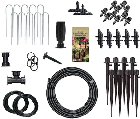 Drip Irrigation Kit with 8 Micro Bubblers, 100 ft Tubing and Faucet Adapter for Garden Plants by Unknown