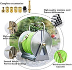 Stainless Steel Garden Hose Reel - Wall/Floor Mounted, 100ft Hose Capacity, Multi-Purpose Metal Water Hose Reel. - Image 2
