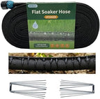 Secbulk 2026 Flat Soaker Hose 75 ft with Stakes for Garden, 75ft Linkable Drip Hose Diy Garden Irrigation System Saving 80% Water, Dual-layer Leak-free Design Water Hose with Holes by Secbulk