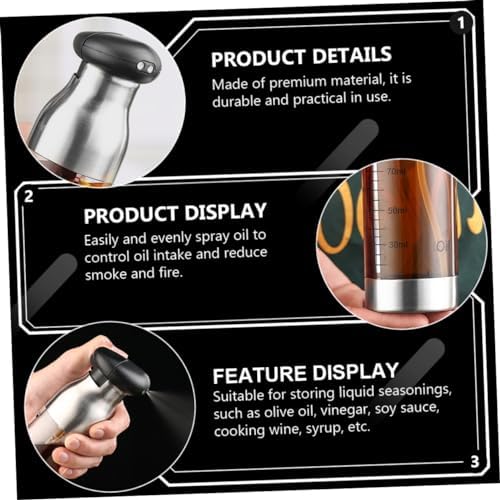 Plastic Watering SprayBottle，Stainless Steel Spray Bottle，90ml Oil Sprayer Bottle Continuous Cooking Dispenser Easy Pour Kitchenware - Image 5