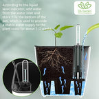 Self Watering Planters for Indoor Plants, 5.2 Inch 6 Pack Square Plastic Plant Pots with Water Level Indicator & Drainage System for African Violet Herbs Succulents - White - Image 6