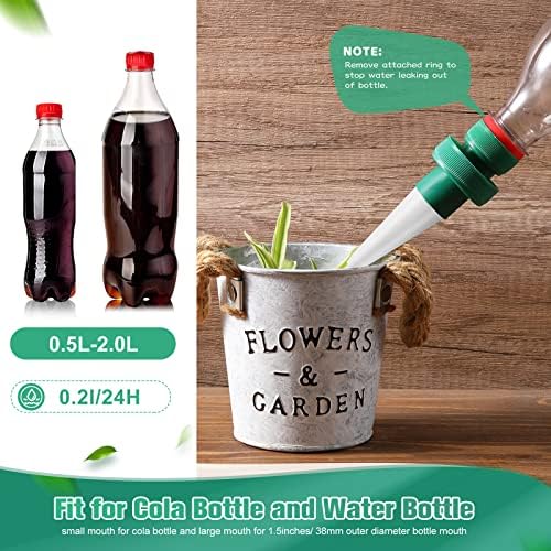 Patelai Terracotta Plant Watering Spikes Self to Use with Cola Bottles Houseplant Watering Stakes Automatic Irrigation System(15 Pack,White) - Image 3