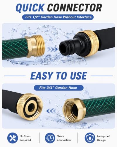 2026 Upgraded Jet Nozzle Power Washer for Garden Hose Includes 2 High-Pressure Nozzles 2× Rubber O‑ring seal 1x plumber's tape and Quick Connectors | Hydro Jet High Pressure Washer Tools - Image 3