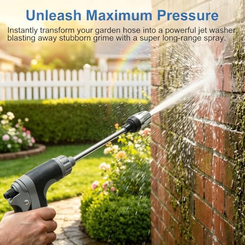 Hose Hawk Pro Pressure Washer Gun, High Pressure Hose Nozzle with 4 Spray Modes, Adjustable Handheld Pressure Washer Nozzle for 3/4" Garden Hose, Watering Sprayer for Cleaning Patio Yard Car Pets (A) - Image 5